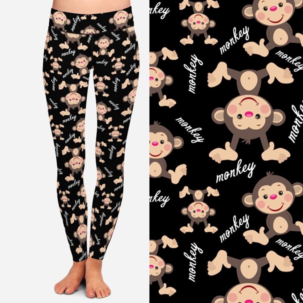 Adorable custom monkey leggings